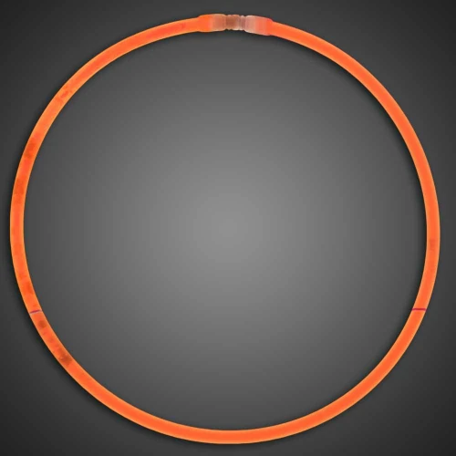 vibrant orange glow necklace on a dark background
