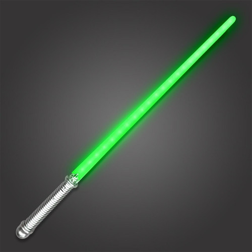 Light Saber, weapon with glowing green blade and detailed silver handle.