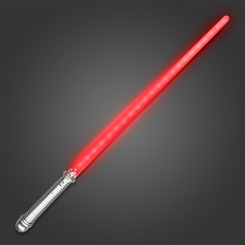 Lightsabers, a glowing red sci-fi weapon with a metallic handle and illuminated blade.