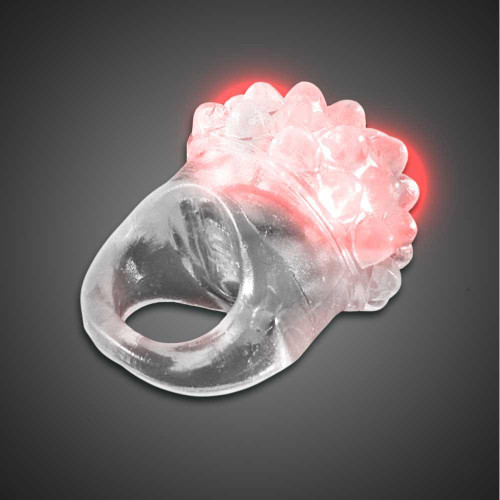 Clear Bubble Ring Red LEDs, transparent silicone ring with red LED lights illuminating from within.