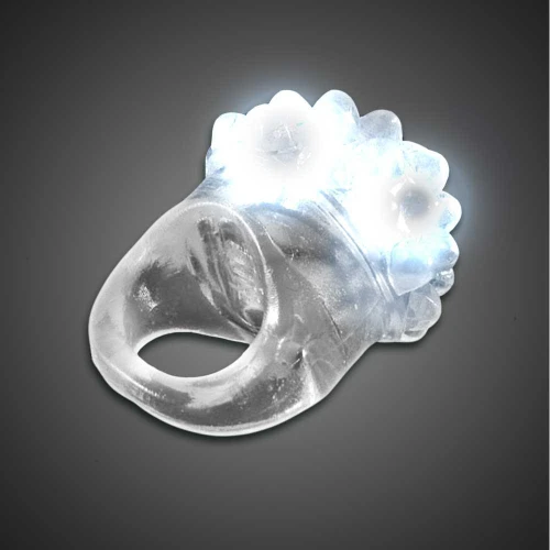 Clear Bubble Ring White LEDs, a transparent ring with a bubble design and integrated white LED lights for decorative or accent use.