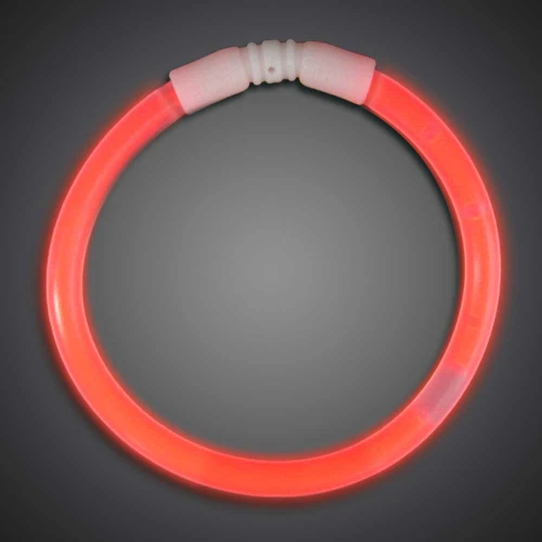 glow-in-the-dark LED bracelet with adjustable white clasp