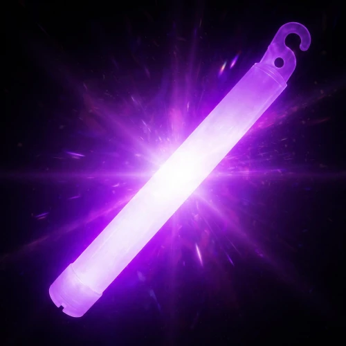 Purple 6-inch Revolution lightstick glowing with intense flare