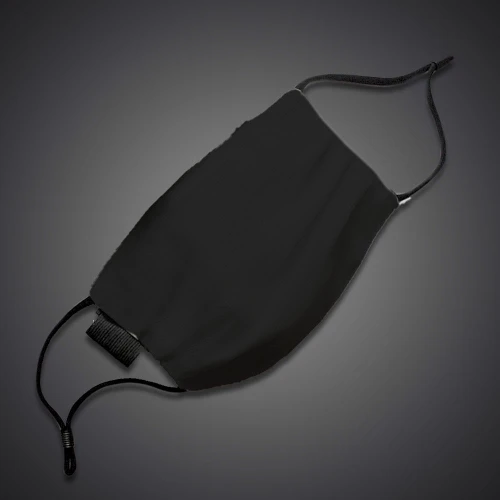 Fiber Optic LED Face Mask, black facial mask with adjustable straps and fiber optic lighting technology for skincare treatments.