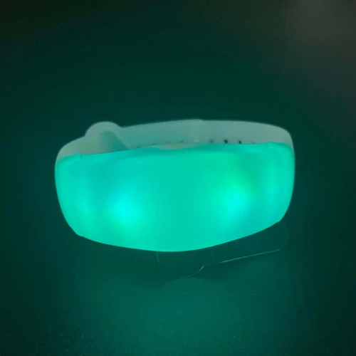 16 Mode Multicolor LED Bracelet, glowing multicolor LED bracelet with adjustable strap and multiple lighting modes.
