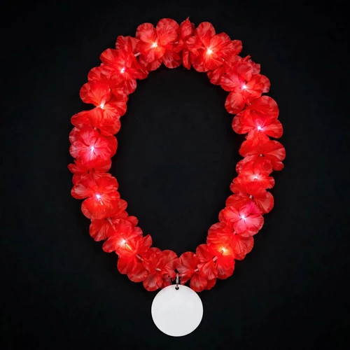 Double Sided Customized Floral Lei with Full Color Medallion Blank