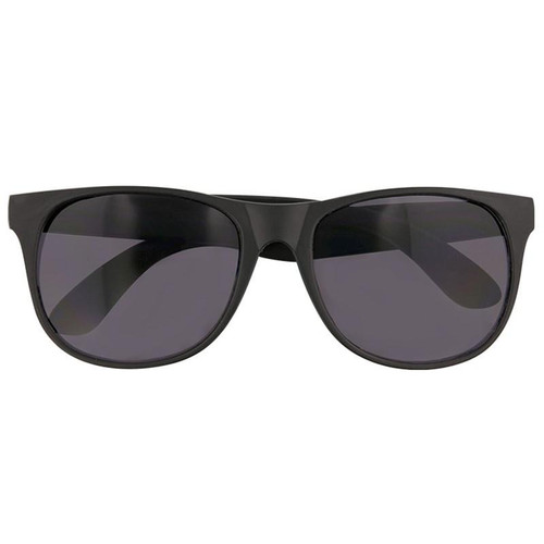 Non Lighted Black Sunglasses with Personalization, black sunglasses with dark tinted lenses and customizable feature for personal style.