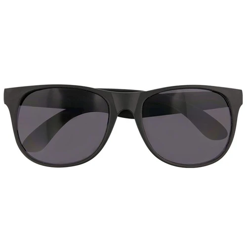 black sunglasses with dark tinted lenses and customizable feature for personal style