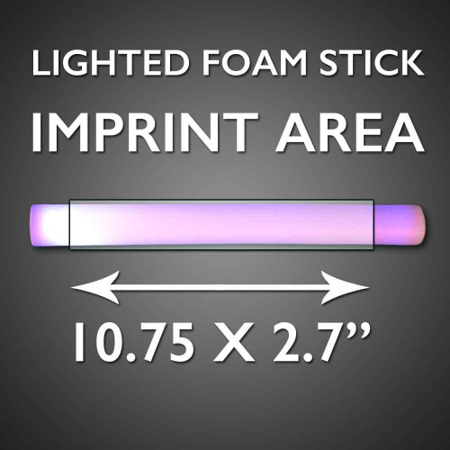 flashing foam sticks for celebrations, with measurements of 10.75 x 2.7 inches