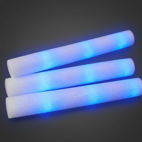 glowing flashing foam sticks used by guests at a wedding celebration for fun and entertainment