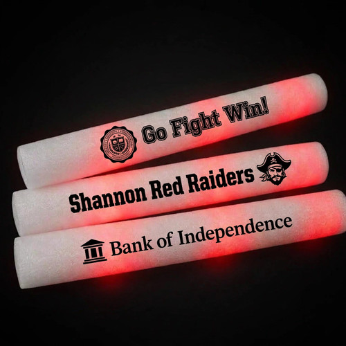 flashing foam sticks for celebrations, with measurements of 10.75 x 2.7 inches