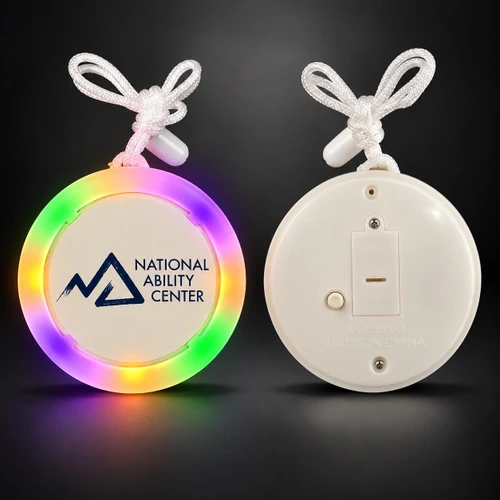 Personalized Halloween LED Medallion Necklace - Custom Light-Up Pumpkin Necklace