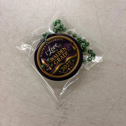 Custom Christmas Parade Throws - Personalized Medallion Bead Necklaces