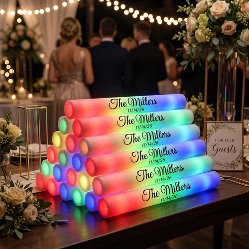 Scrolling Custom LED Color Changing Foam Sticks | Personalized Event Wands, Concert Lights