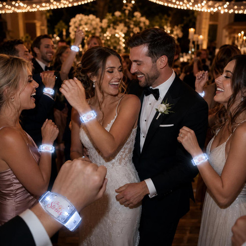 White sound activated LED bracelet