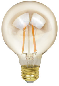 NaturaLED 5942 LED5G25/FIL/35L/922 Energy Star Certified 5 Watt LED G25 Filament Lamp E26 Base 2200K Dimmable5W 120V E26 350LM 2200K Globe Filament Enclosed Fixture Rated