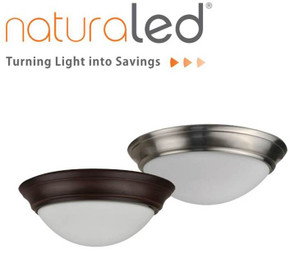 NATURALED 15" NICKEL FLUSH-MOUNTED STREAMLINED CEILING FIXTURE - LED15FMS-154L840-NI 7428