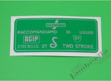 Lambretta Fuel Decal Green Door Flap Casa (HT-56-C222)