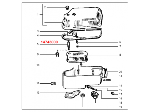Vespa Air Filter Screw M5 Outer SIP (HT5-11-14743000)