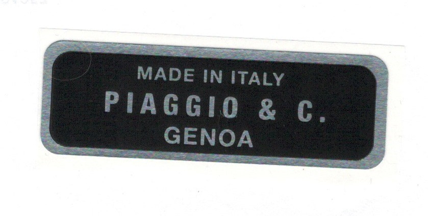 Vespa Decal Frame Piaggio & Co. Genoa Black (V7M-D886511)