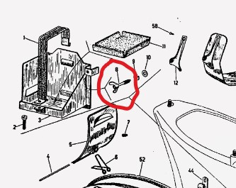 Vespa Battery Wing Screw NOS Piaggio GL150 (DC-24368)