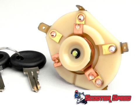 Vespa Ignition Key Switch RMS - 4 Pole PE/PX (V15K-31110000)