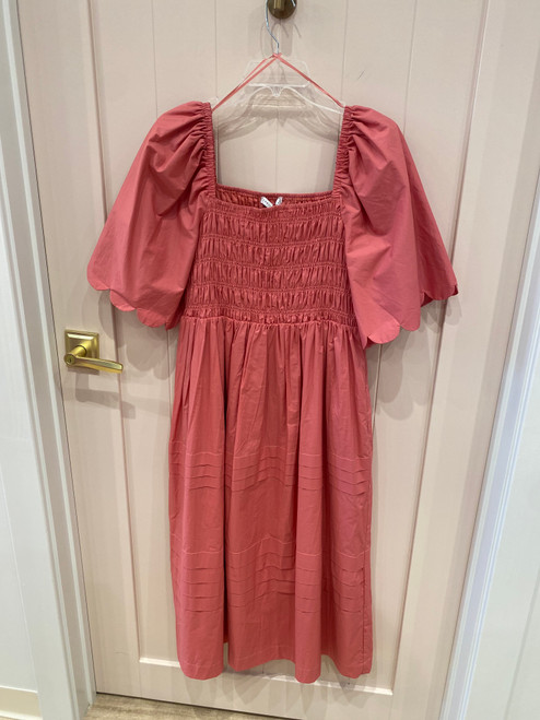 SMOCKED MIDI LENGTH DRESS