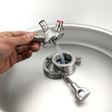 Ball Lock Tapping Head to 2" Tri-Clamp (Commercial Keg Adaptor) Ball Lock Tapping Head to 2" Tri-Clamp (Commercial Keg Adaptor)