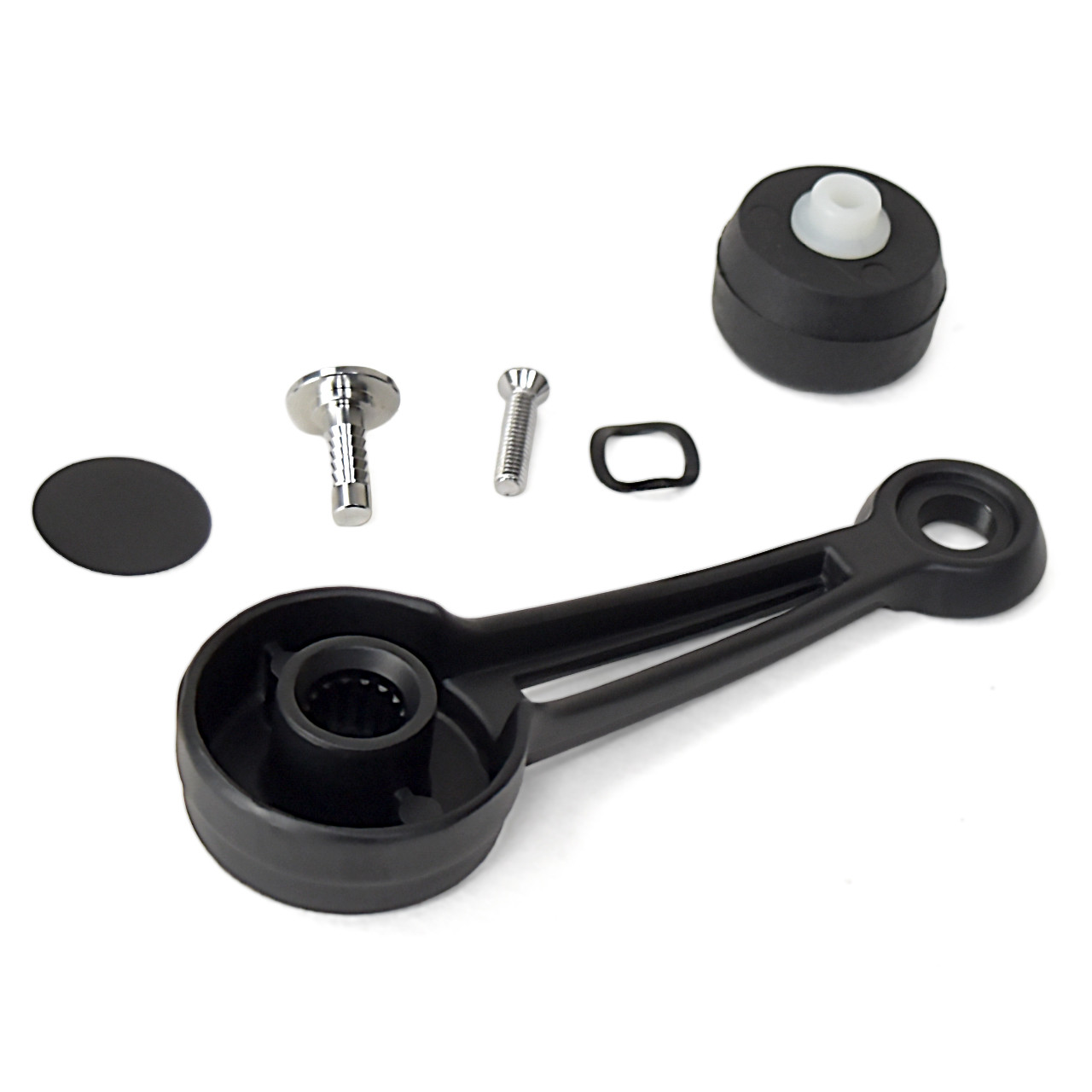 Door Or Quarter Window Handle With Knob And Cover Plate Standard Black Driver or Passenger Side [FM-BW014E]