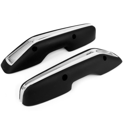 Arm Rest Pad Deluxe Black With Stainless Steel Trim Pair [FC-BA002]