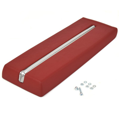 Center Console Padded Lid With Stainless Steel Trim Red [FC-BC030A]
