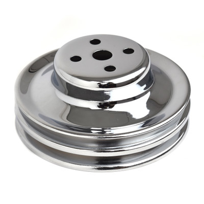 Water Pump Pulley 2-Groove 5 13/16" Diameter Chrome [FM-EP002A]