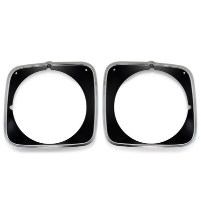 Headlight Door Black Painted Polished Aluminum Mach 1 Pair [FM-BH008G]