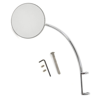 Hinge Pin Mirror 4 Inch Round With Curved Arm For Driver Side Or Passenger Side With 2-1/4" Hinge [FP-BM004]