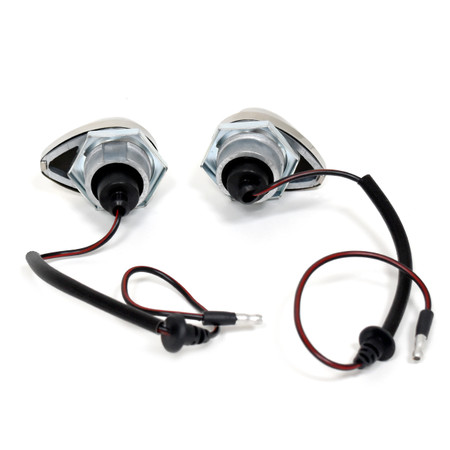 ACP License Plate Light Assembly & Pigtail Chrome Pair [FL-BL001]