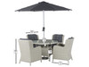 Bramblecrest- Chedworth High Back 4 Seat Dining Set with Parasol Bramblecrest- Chedworth High Back 4 Seat Dining Set with Parasol