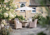 Bramblecrest- Chedworth High Back 4 Seat Dining Set with Parasol-Sand Stone