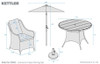 Kettler Lomond 4 Seat Dining Set Inc Parasol & Base (NI & ROI Delivery Only)