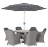 Kettler 6 Seat Dining Set With Parasol & Base (NI & ROI Delivery Only)