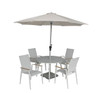 Bramblecrest Sofia 4 Seat Dining Set With Parasol & Base Grey (NI & ROI Delivery Only)