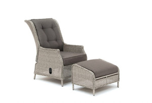 Kettler Palma Signature Recliner with Footstool - Whitewash (Weatherproof Cushions) Kettler Palma Signature Recliner with Footstool - Whitewash (Weatherproof Cushions)