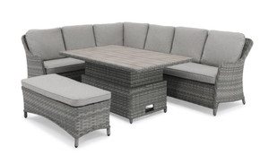 Lomond 7 Seat Corner Set With Bench And High/Low Rectangular Table (NI & ROI Delivery Only)