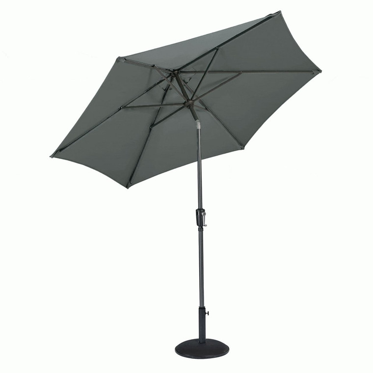 Riviera 3m Deluxe Crank Parasol Grey with Grey Pole (R3.0G)