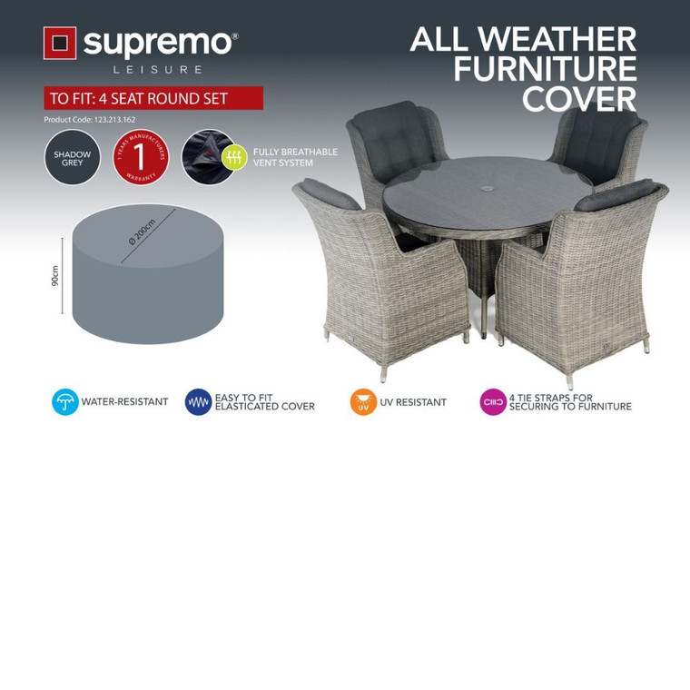 Supremo 4 Seater Round Set Furniture Cover