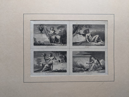 1790 copper engraved prints by Gio.Petrini of The Four Seasons