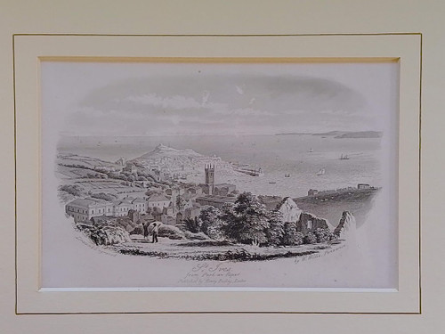 Antique print of St Ives, Cornwall - published c 1850