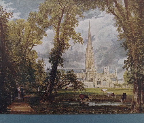 Vintage print of John Constable's Salisbury Cathedral - published 1912