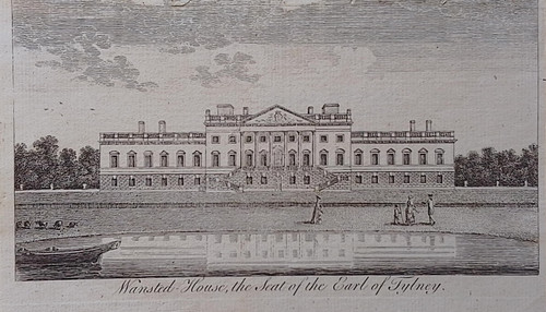 Antique print of Wansted House, (Essex), the Seat of the Earl of Tylney - published 1784