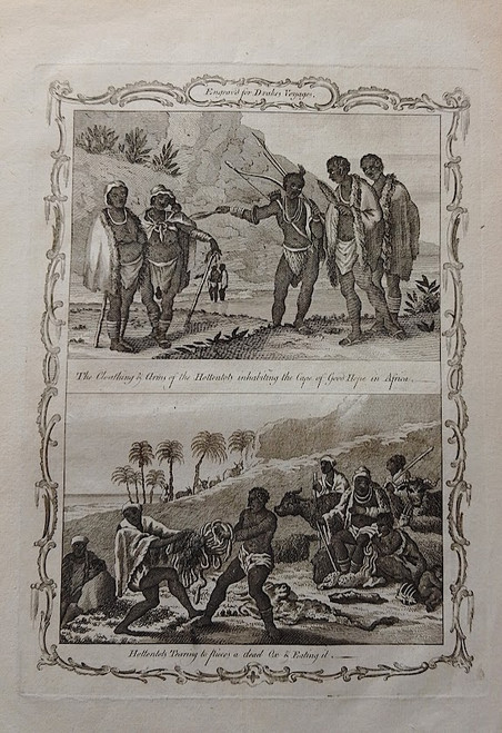 "The Hottentots - the Cloathing & Arms"etc. - antique prints, published circa 1770