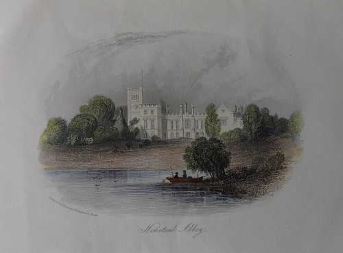 Antique print of Newstead Abbey, Nottinghamshire - published 1841